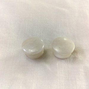 4/$20 Vintage White Celluloid Plastic Shirt Studs Cufflinks Faux Mother Of Pearl